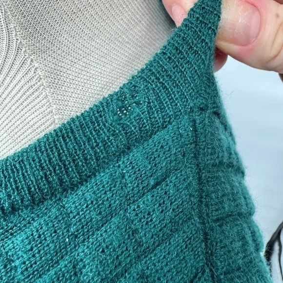 Castle of Ireland Emerald Green Ribbed Button Front Cardigan Sweater Size‎ L - Picture 5 of 9